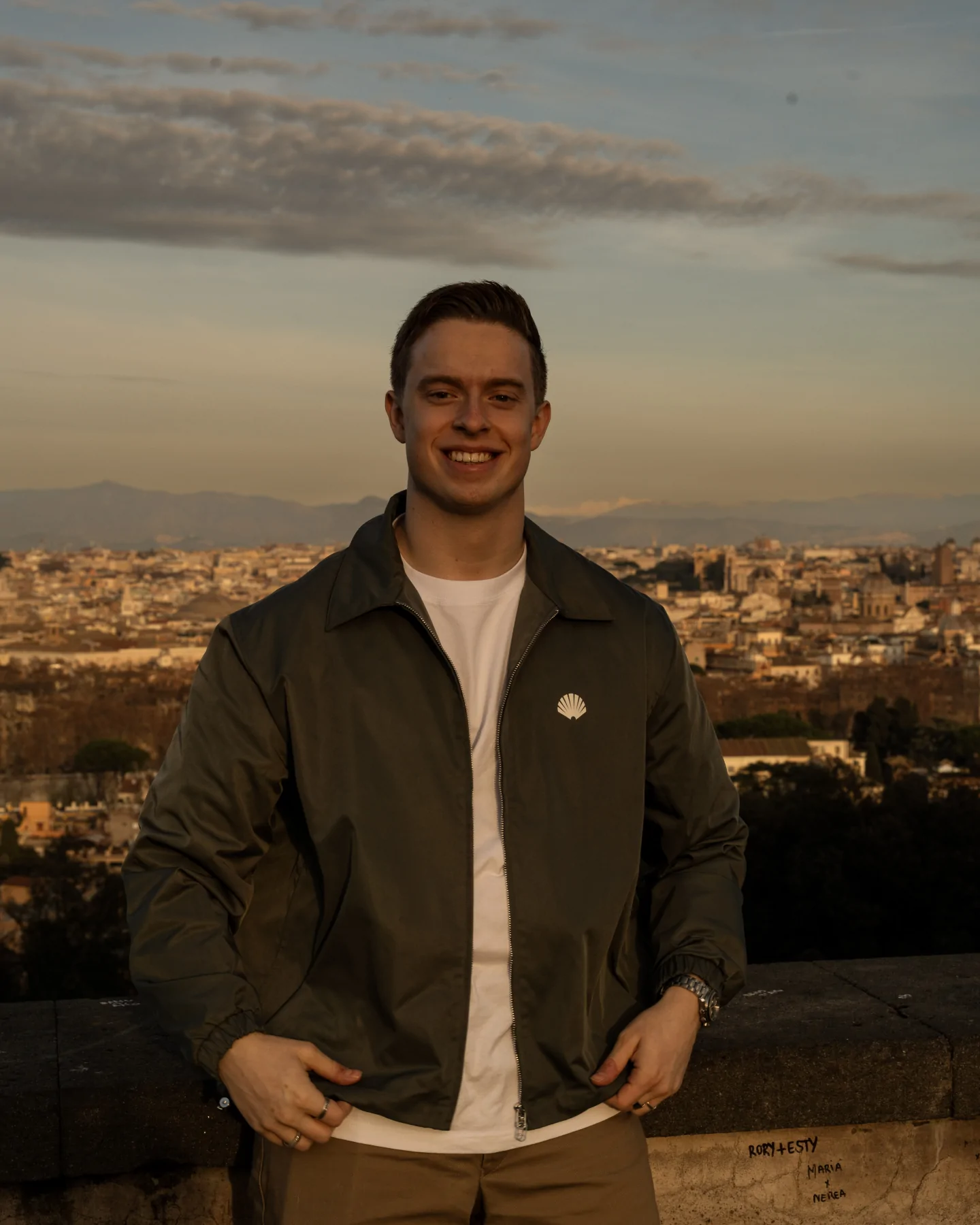 Portrait of photographer Daan van Heumen overlooking Rome